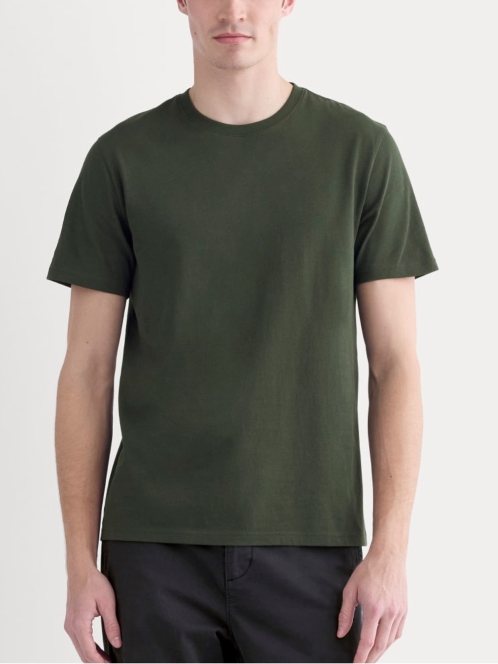 Everlane Uniform 100% Cotton Crewneck Tee in dark green Size XL NWOT